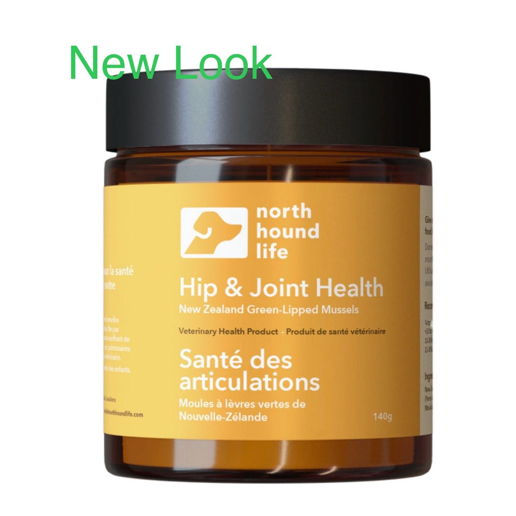 Jar of North Hound Life Hip & Joint Health supplement on a white background